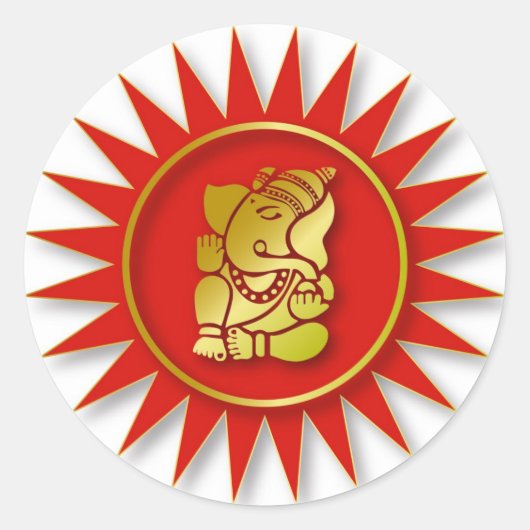 ガネーシャデザイン ラウンドシール (正面)