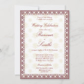 ガネーシャマルーンと金ゴールドインディアン結婚ズ 招待状 (裏面)