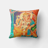 ガネーシャヴィンテージヒンドゥー教の神霊 クッション (裏面)