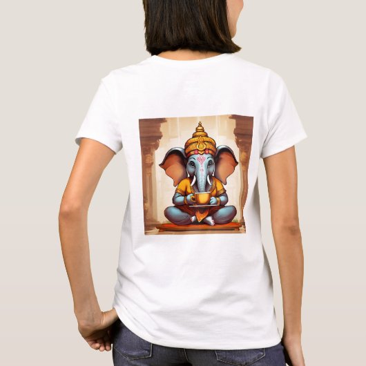 ガネーシャ卿の賛美神の恵み Tシャツ (裏面)