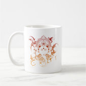 ガネーシャ卿インドYoga瞑想精神性 コーヒーマグカップ (左)