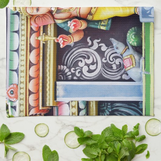 ガネーシャ神像台所用タオル キッチンタオル (折り畳み)