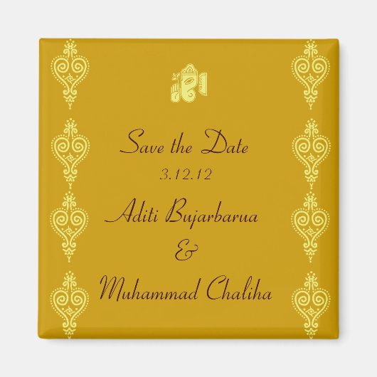 ガネーシャ結婚式の引き出物磁石 マグネット (正面)