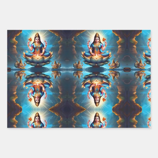 ガネーシャ芸術と科学のパトロン ラッピングペーパーシート (正面)