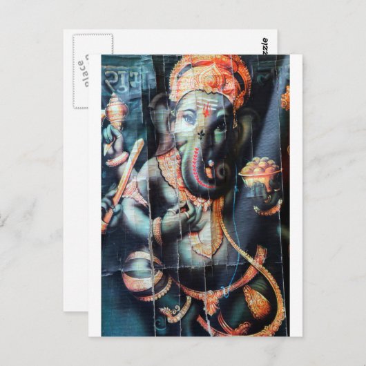 ガネーシャ象ヒンドゥー教の成功神 ポストカード (正面/裏面)