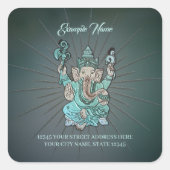 ガネーシャ・インド象。 スクエアシール (正面)