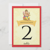 ガネーシャ インド ウェディング テーブル ナンバー 招待状 (裏面)