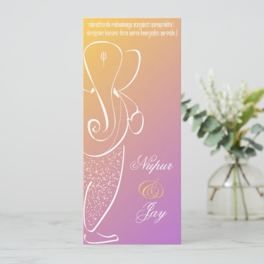 ガネーシャ ウェディング インビテーション :: ラズベリー (スタンド正面)