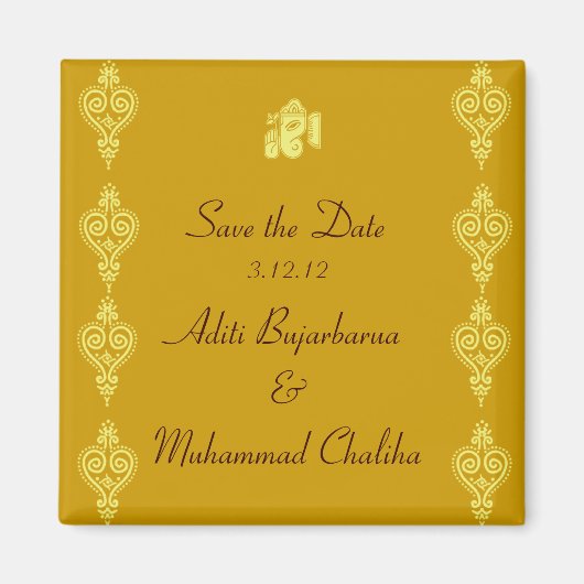 ガネーシャ ウェディング フェイバーマグネット マグネット (正面)