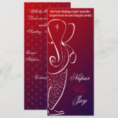 ガネーシャ ウェディング 招待状 :: チェリー レッド (正面/裏面)