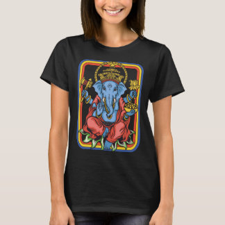 ガネーシャ 神 レトロ ヨガ スピリチュアル 瞑想 Vi Tシャツ