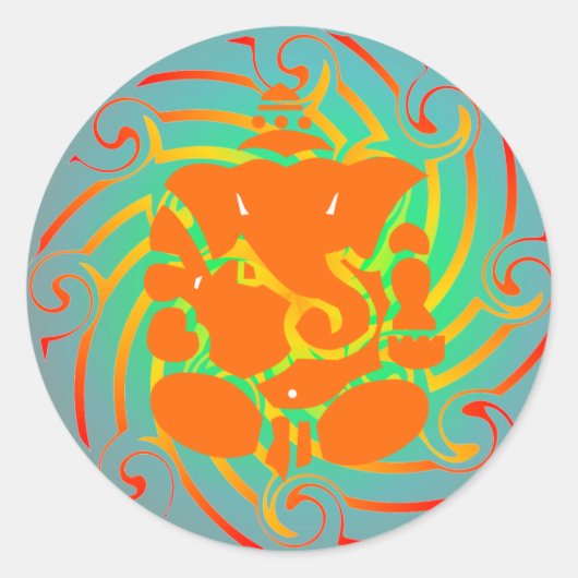 ガネーシュのステッカー ラウンドシール (正面)