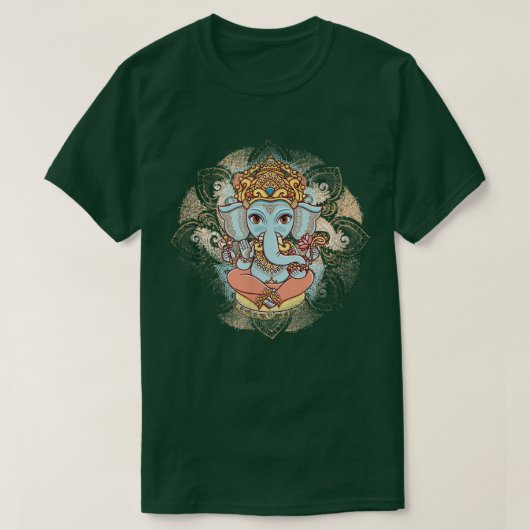 ガネーシュは生き生きとしている Tシャツ (デザイン正面)