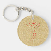 ガネーシュ金ゴールドアクリルキーチェーン キーホルダー (正面)