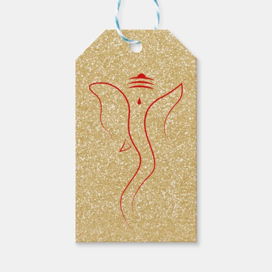 ガネーシュ金ゴールド ギフトタグ (正面)