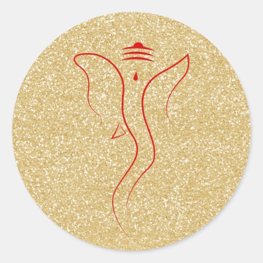 ガネーシュ金ゴールド ラウンドシール (正面)