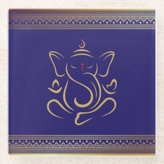 ガネーシュ ガラスコースター (正面)