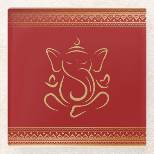 ガネーシュ ガラスコースター (正面)
