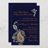 ガネーシュ　ジュエルド　ゴールド　シルバー　ペイズリー　ヒンズー　ウェディング プログラム (正面/裏面)