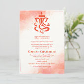 ガネーシュ・チャトゥルティ・プージャ　シンドール　赤 招待状 (スタンド正面)