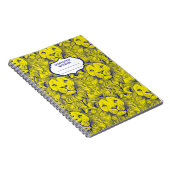 ガハンナライオンズレトロパターンブルーイエロースパイラル ノートブック (右側)