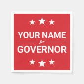 ガバナーの名前カスタム文字&カラーズ星 スタンダードカクテルナプキン (正面)