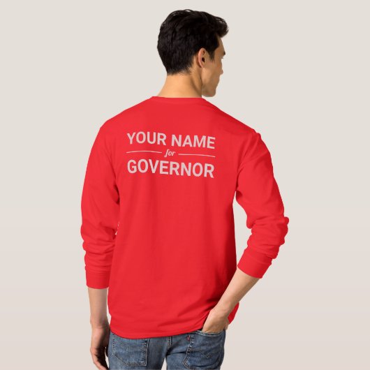ガバナーの名前カスタム文字&カラー Tシャツ (裏面フル)