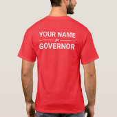 ガバナーの名前カスタム文字&カラー Tシャツ (裏面)