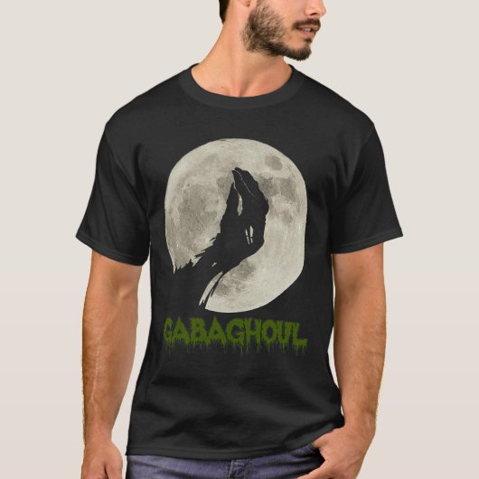 ガバホールハおもしろいンドムーンハロウィーン Tシャツ (正面)