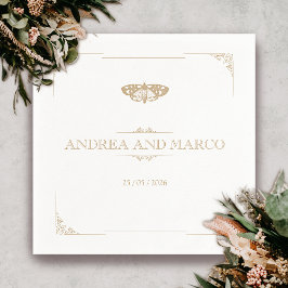 ガビクトリアンスエレガント・ゴシ結婚ック スタンダードカクテルナプキン