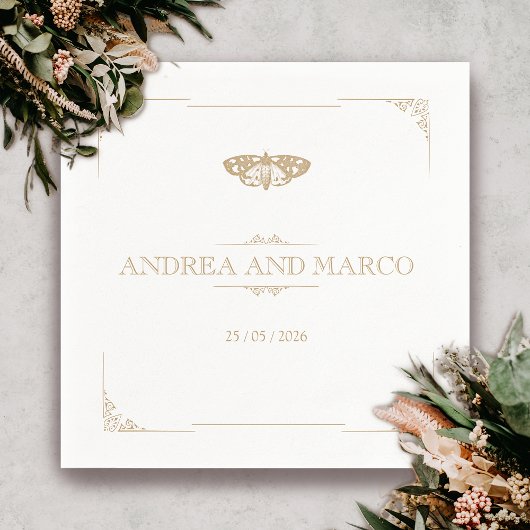 ガビクトリアンスエレガント・ゴシ結婚ック スタンダードカクテルナプキン