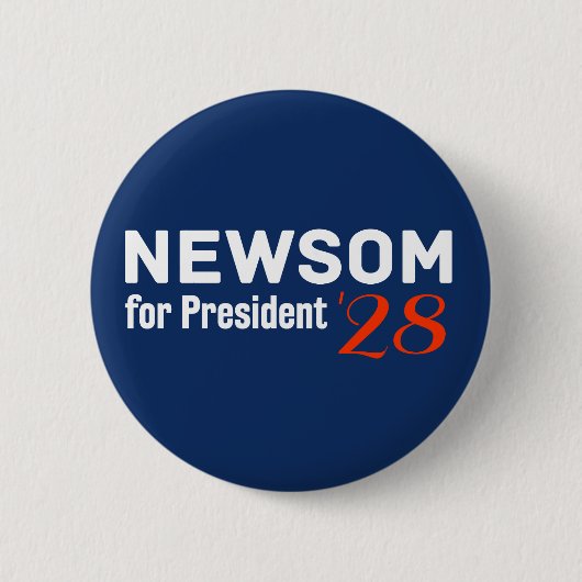 ガビン・ニューサム大統領2028ボタン 缶バッジ (正面)