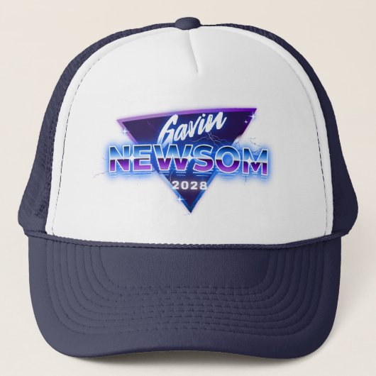 ガビン・ニューサム 2028 大統領選 レトロ 80s キャップ (正面)