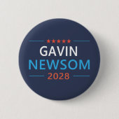 ガビン・ニューサム 2028 大統領 缶バッジ (正面)