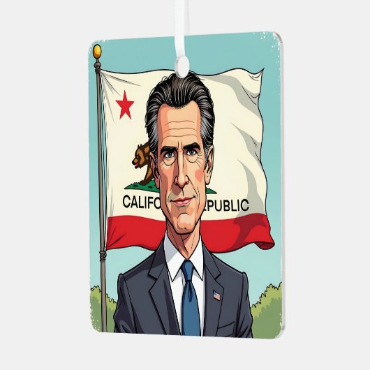 ガビン・ニューソム大統領の大統領 メタルオーナメント (正面左)