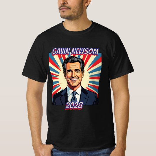 ガビン・ニューソム大統領就任2028 | Tシャツ (正面)