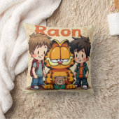 ガフィールドと男の子の枕 クッション (ブランケット)