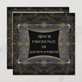 ガブリエル王室のビクトリアンパーティー招待状 招待状 (正面/裏面)