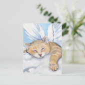 ガブリエル、エンジェル・キャット・イン・クラウド絵画・ハガキ ポストカード (スタンド正面)