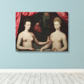 ガブリエル・デストレと彼女の姉妹の一人 キャンバスプリント (インサイチュ (ウッドフロア))