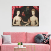 ガブリエル・デストレと彼女の姉妹の一人 キャンバスプリント (インサイチュ (リビング))