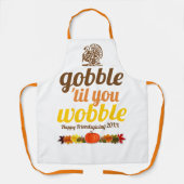 ガブル'til you wobble おもしろい秋友情 エプロン (正面)