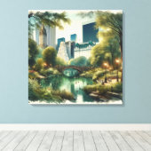 ガプストウブリッジセントラルパークニューヨークシティ キャンバスプリント (インサイチュ (ウッドフロア))