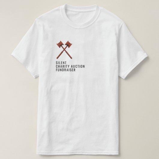 ガベルズロゴ静かチャリティオークションイベント Tシャツ (デザイン正面)