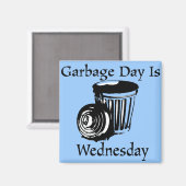 ガベージデイ水曜日リマインダーマグネット マグネット (正面/裏面)