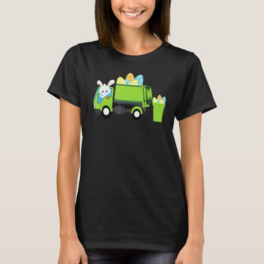 ガベージトラックイースターバニー卵狩り幼児キッズB Tシャツ (正面)