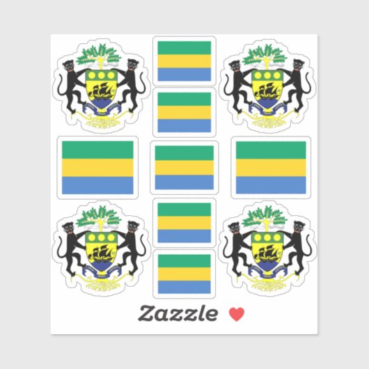 ガボンの国のシンボル/武器と旗のコート シール (シート)