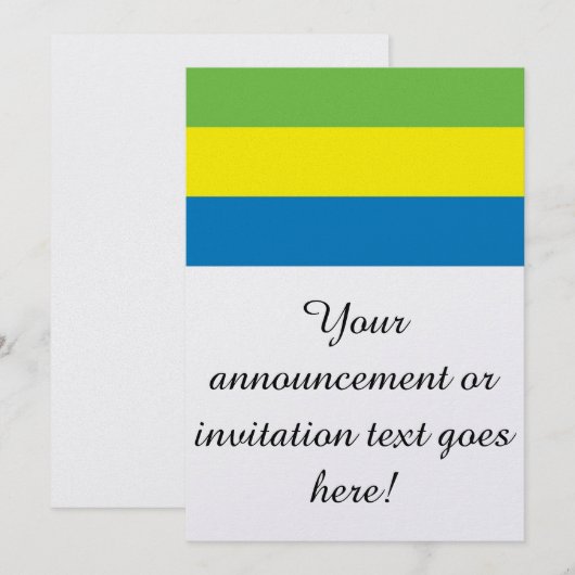 ガボンの国旗 招待状 (正面/裏面)