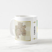 ガボンの旗と地図のマグカップ コーヒーマグカップ (正面左)