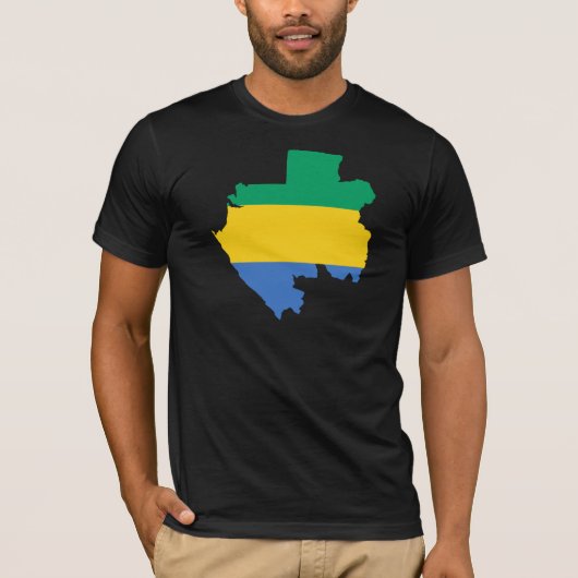 ガボンの旗の地図GA Tシャツ (正面)